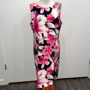 NWT pink and black floral, sleeveless dress
